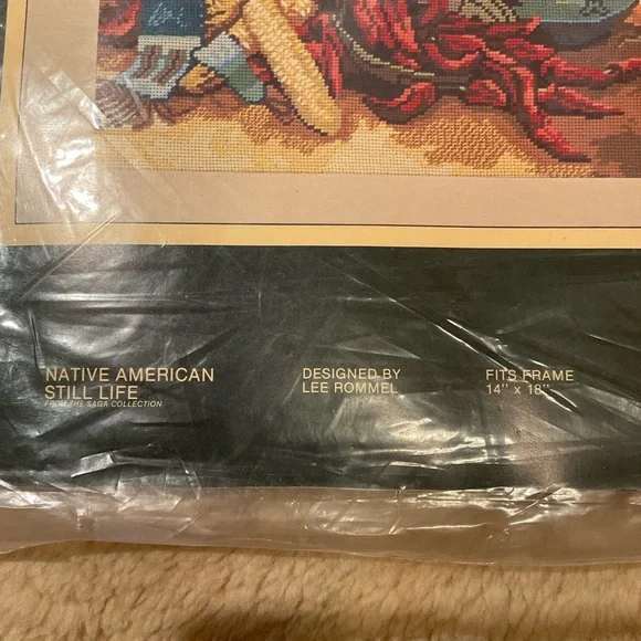 Vintage Sunset Native American Still Life needlepoint kit - Picture 3 of 5